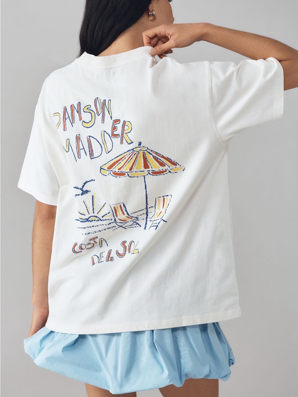 Anthropologie x Damson Madder oversized costa del sol tee organic cotton